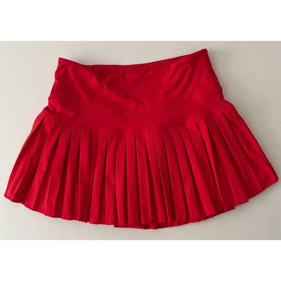 Gold Hinge Pants - Gold Hinge Tennis Pleated LAYPOP Skort Skirt S Red Athletic Sport Stretchy